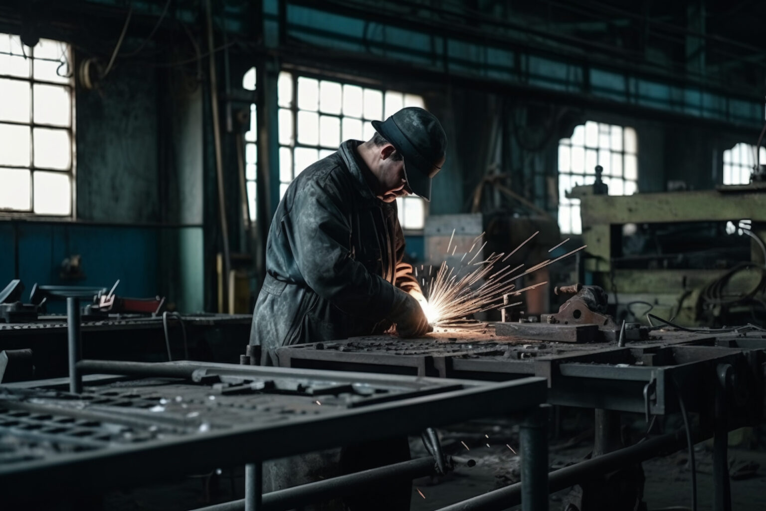 600067823 工人在工作焊接零件 (非企业商用)